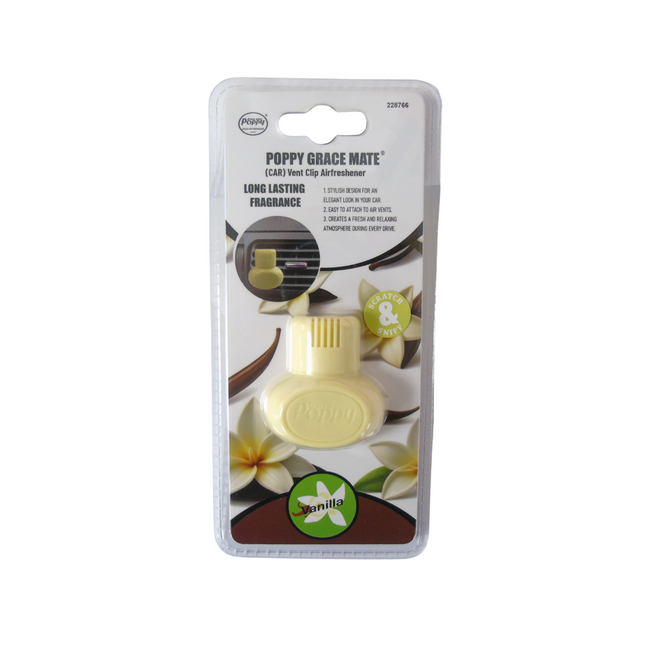 Gracemate: Poppy Vent Air Freshener - Vanilla