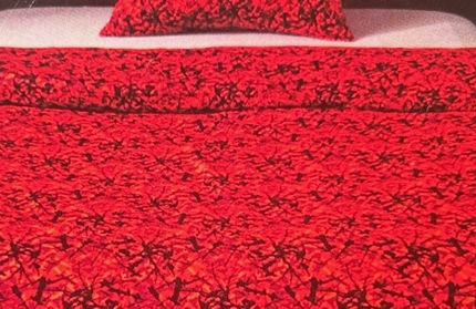 Danish Pluche: European Single Bed Cover Set - Red